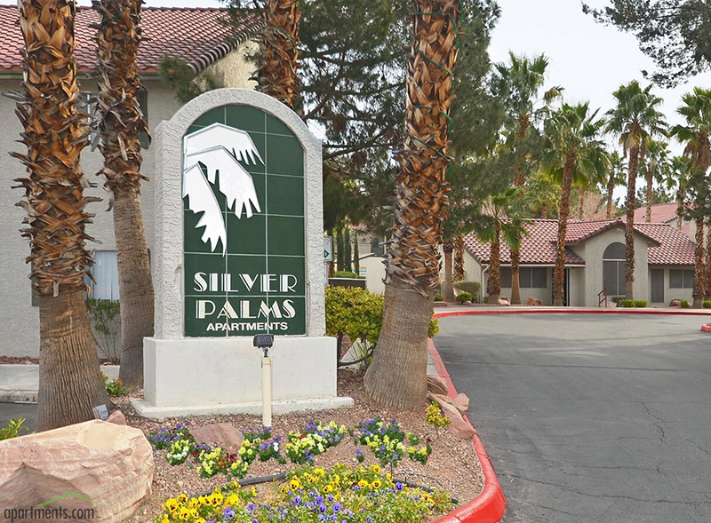 This image displays entrance marker photo of Silver Palms Apartments